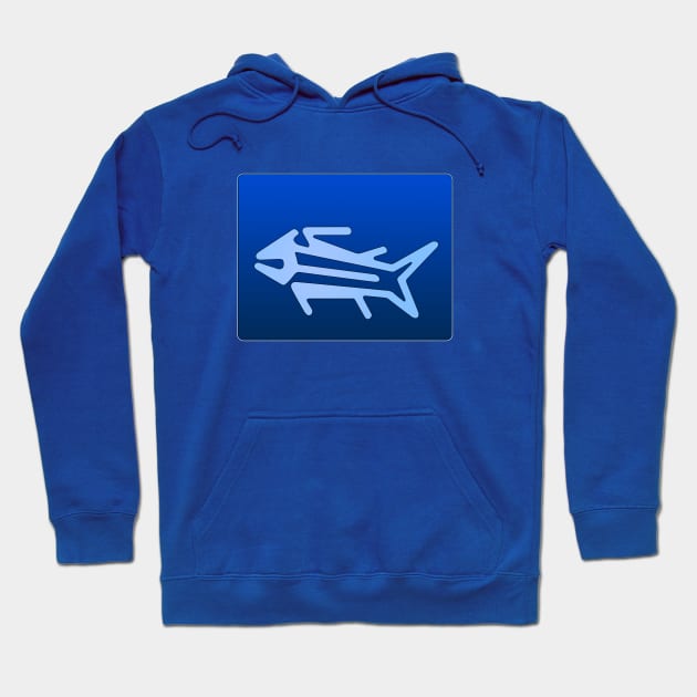 Nazca Fish - Blue Hoodie by Erno